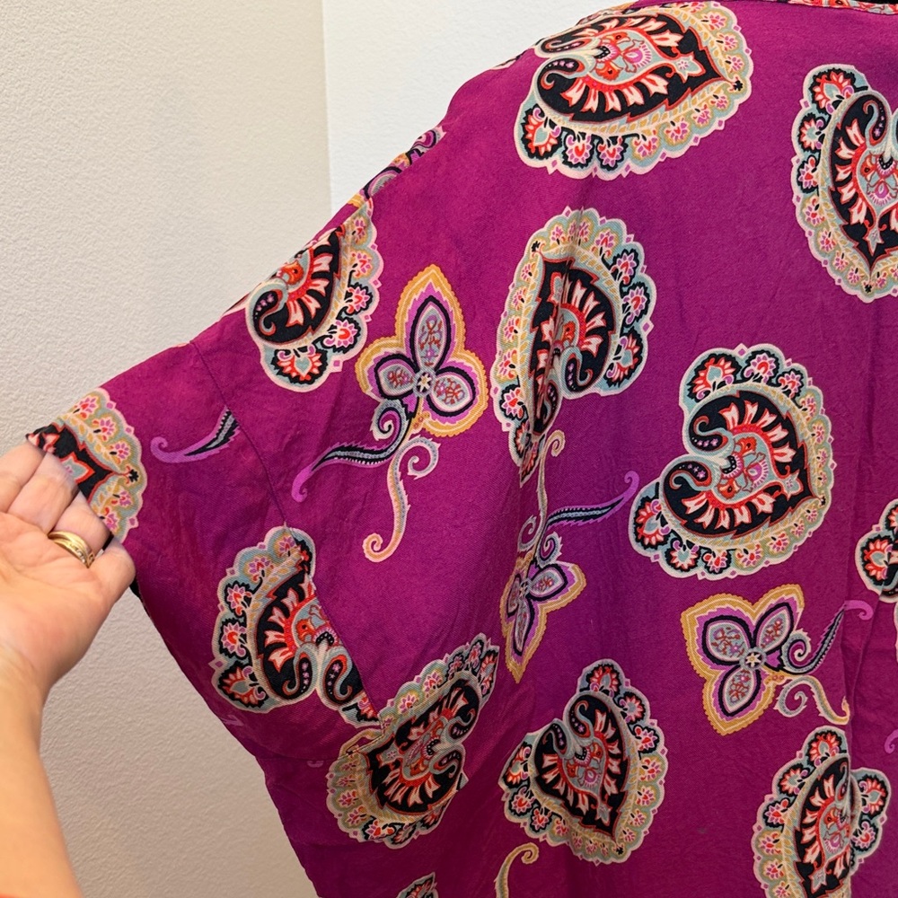 Natori Women's Floral Print Lounge Wear Top/Pants - Purple (Large) - Picture 6 of 15